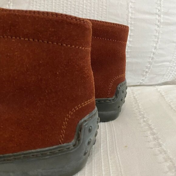 NWOT TOD'S WOMEN'S TEL QUEL RUST BROWN SUEDE LACE UP BOOTIES - 7,5 - Picture 6 of 7